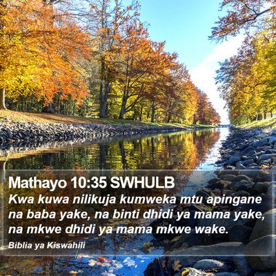 Mathayo 10:35 SWHULB Bible Verse Image