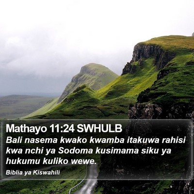 Mathayo 11:24 SWHULB Bible Verse Image