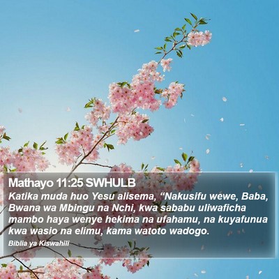Mathayo 11:25 SWHULB Bible Verse Image