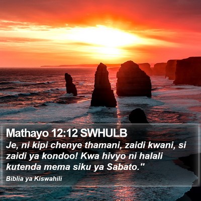 Mathayo 12:12 SWHULB Bible Verse Image