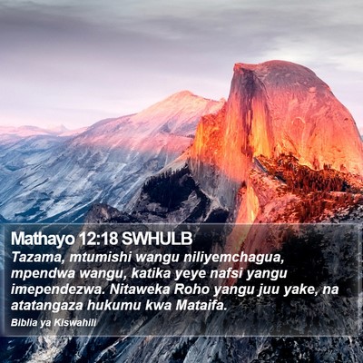 Mathayo 12:18 SWHULB Bible Verse Image
