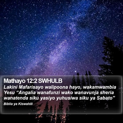 Mathayo 12:2 SWHULB Bible Verse Image