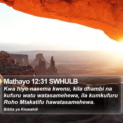 Mathayo 12:31 SWHULB Bible Verse Image