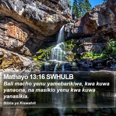 Mathayo 13:16 SWHULB Bible Verse Image