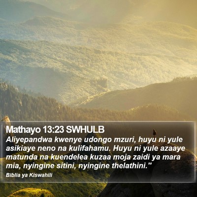 Mathayo 13:23 SWHULB Bible Verse Image