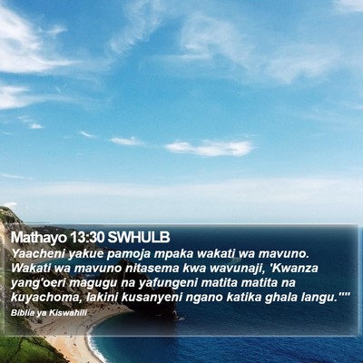 Mathayo 13:30 SWHULB Bible Verse Image