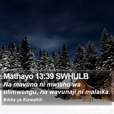 Mathayo 13:39 SWHULB Bible Verse Image