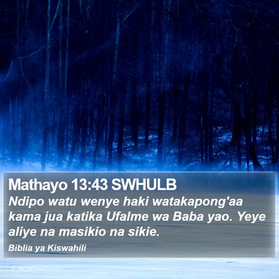 Mathayo 13:43 SWHULB Bible Verse Image