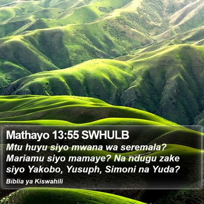 Mathayo 13:55 SWHULB Bible Verse Image
