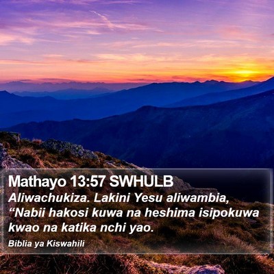 Mathayo 13:57 SWHULB Bible Verse Image