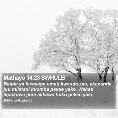 Mathayo 14:23 SWHULB Bible Verse Image
