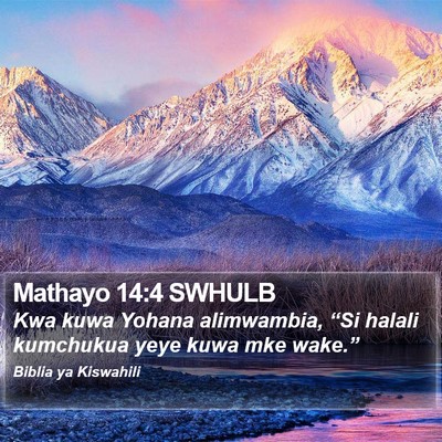 Mathayo 14:4 SWHULB Bible Verse Image