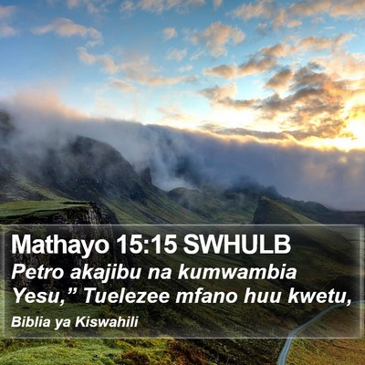 Mathayo 15:15 SWHULB Bible Verse Image