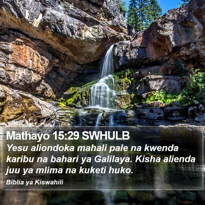 Mathayo 15:29 SWHULB Bible Verse Image