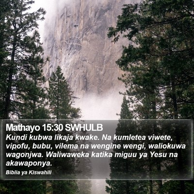 Mathayo 15:30 SWHULB Bible Verse Image