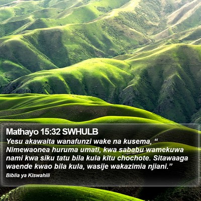 Mathayo 15:32 SWHULB Bible Verse Image