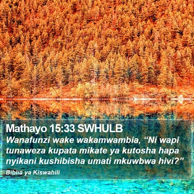 Mathayo 15:33 SWHULB Bible Verse Image
