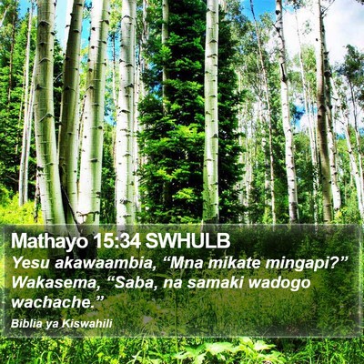 Mathayo 15:34 SWHULB Bible Verse Image