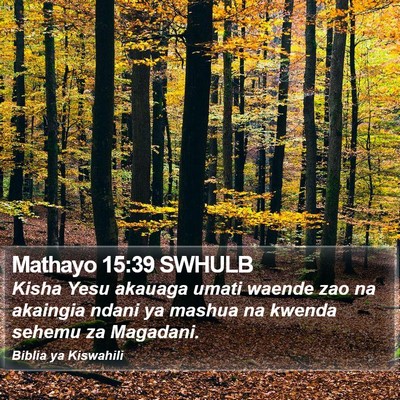 Mathayo 15:39 SWHULB Bible Verse Image