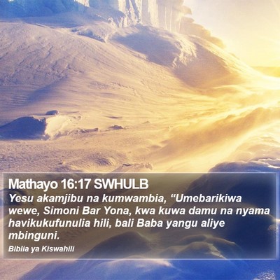 Mathayo 16:17 SWHULB Bible Verse Image