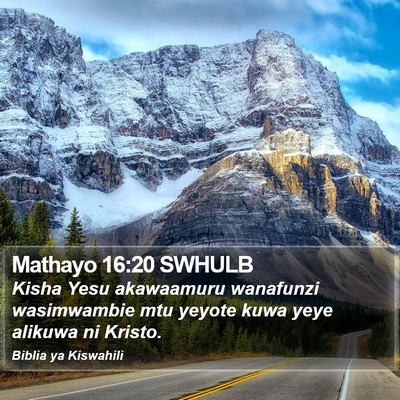 Mathayo 16:20 SWHULB Bible Verse Image