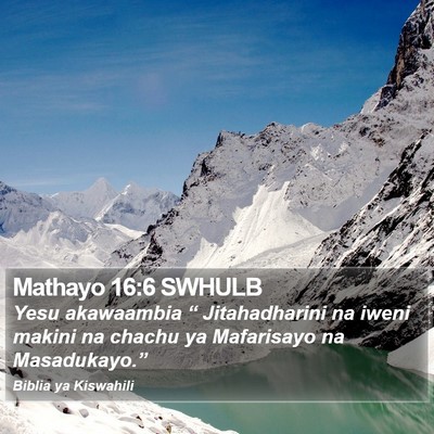 Mathayo 16:6 SWHULB Bible Verse Image