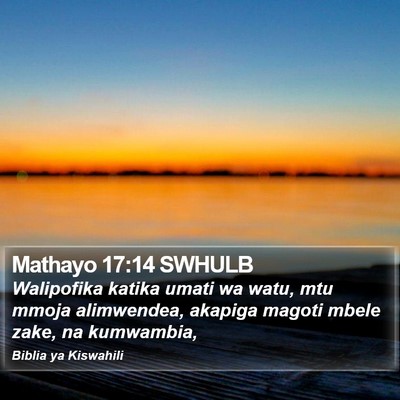 Mathayo 17:14 SWHULB Bible Verse Image
