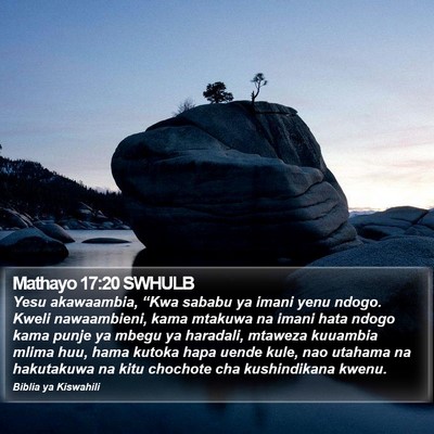 Mathayo 17:20 SWHULB Bible Verse Image