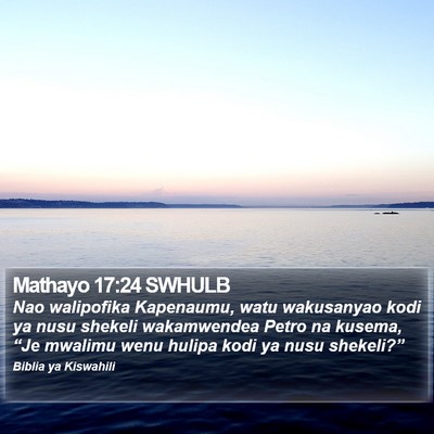 Mathayo 17:24 SWHULB Bible Verse Image