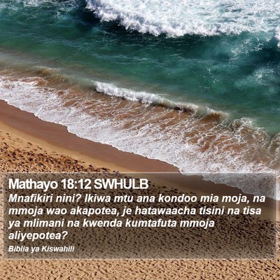 Mathayo 18:12 SWHULB Bible Verse Image