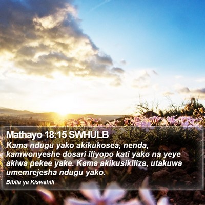 Mathayo 18:15 SWHULB Bible Verse Image