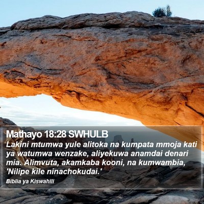Mathayo 18:28 SWHULB Bible Verse Image