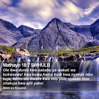 Mathayo 18:7 SWHULB Bible Verse Image