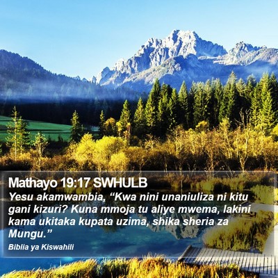 Mathayo 19:17 SWHULB Bible Verse Image