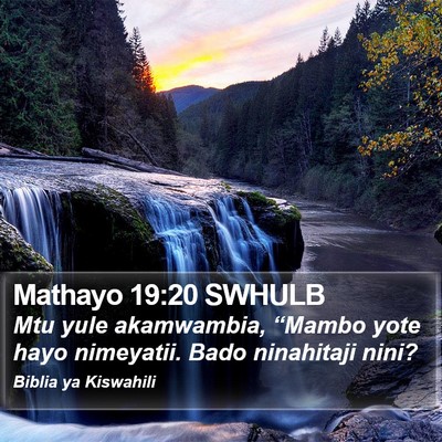Mathayo 19:20 SWHULB Bible Verse Image