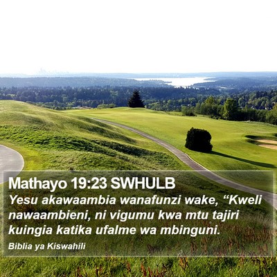 Mathayo 19:23 SWHULB Bible Verse Image