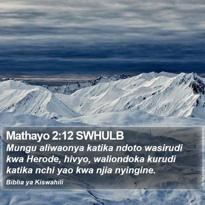 Mathayo 2:12 SWHULB Bible Verse Image