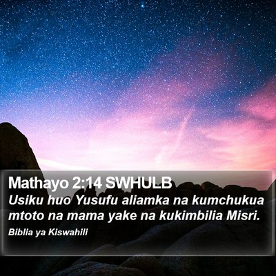 Mathayo 2:14 SWHULB Bible Verse Image