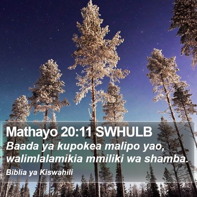 Mathayo 20:11 SWHULB Bible Verse Image