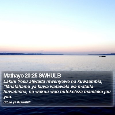 Mathayo 20:25 SWHULB Bible Verse Image