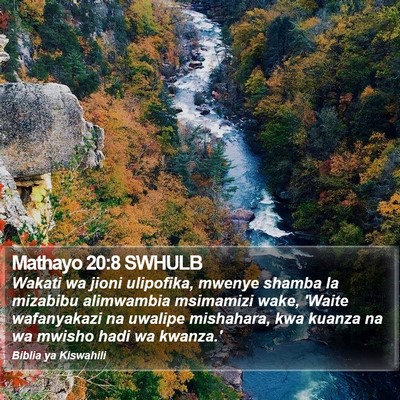 Mathayo 20:8 SWHULB Bible Verse Image