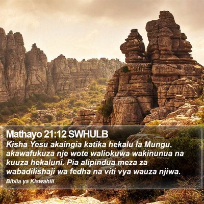 Mathayo 21:12 SWHULB Bible Verse Image