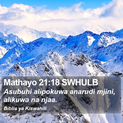 Mathayo 21:18 SWHULB Bible Verse Image