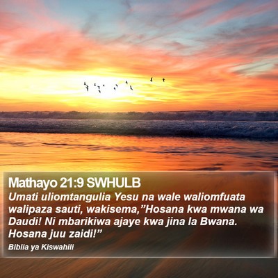 Mathayo 21:9 SWHULB Bible Verse Image