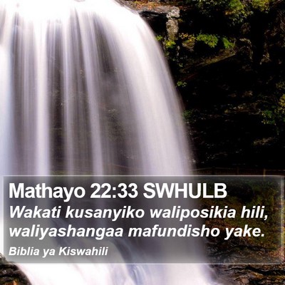Mathayo 22:33 SWHULB Bible Verse Image