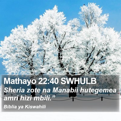 Mathayo 22:40 SWHULB Bible Verse Image