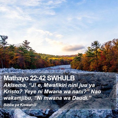 Mathayo 22:42 SWHULB Bible Verse Image