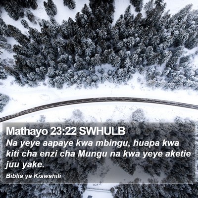 Mathayo 23:22 SWHULB Bible Verse Image