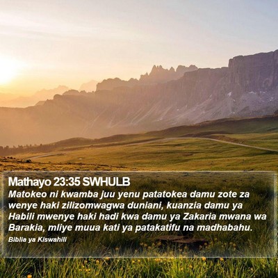 Mathayo 23:35 SWHULB Bible Verse Image