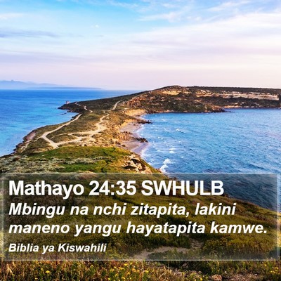 Mathayo 24:35 SWHULB Bible Verse Image